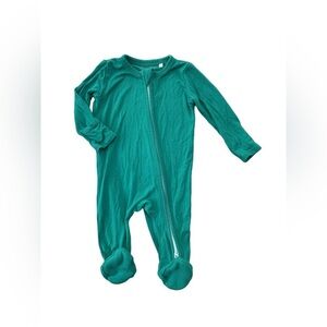 Angel Dear Size 0-3 Months Emerald Green Bamboo Zip Footie Sleeper Pajamas